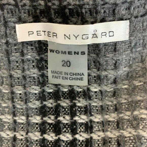 Peter Nygard Houndstooth Open Coat Wool Blend Tweed Plus Size 20 - Picture 5 of 8